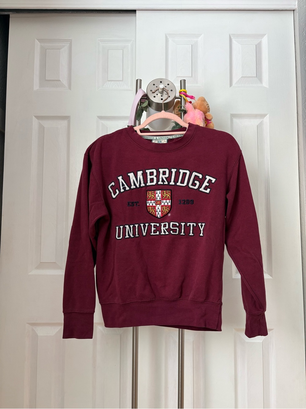 Cambridge University Maroon Crew Sweatshirt